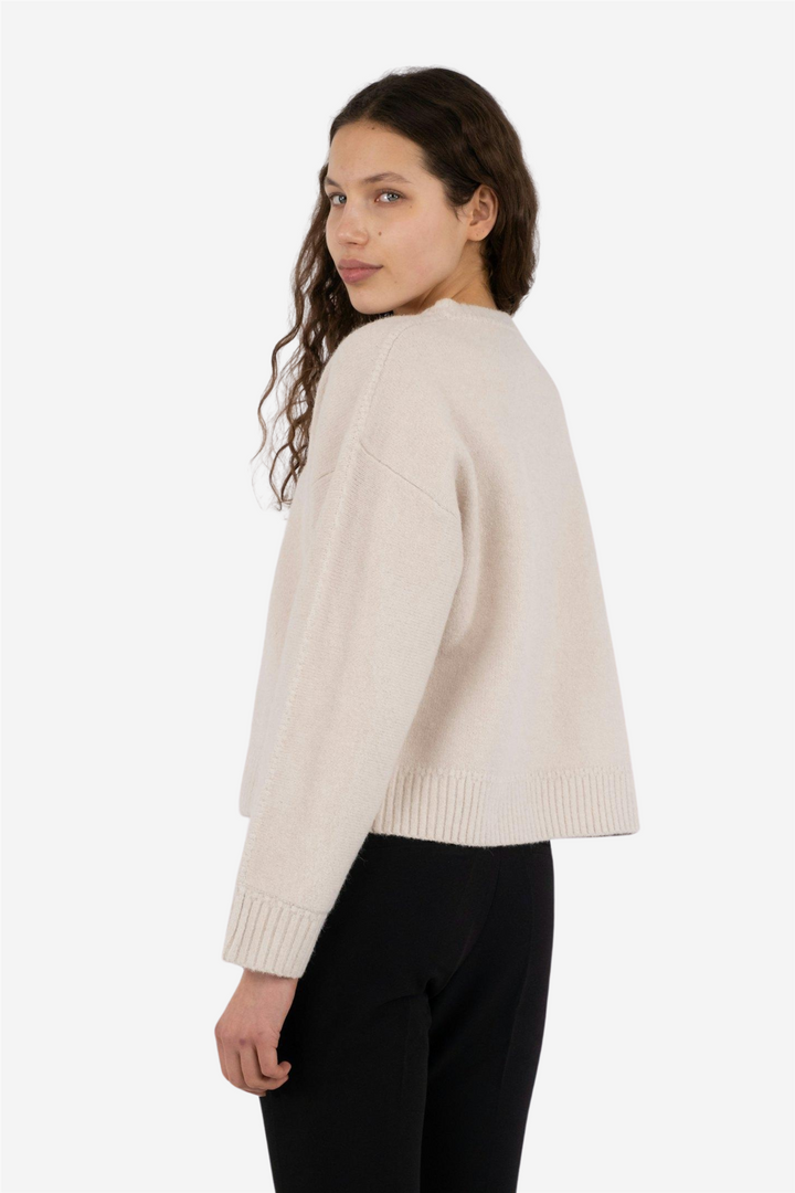 Detri Solid Knit Bloouse Ivory