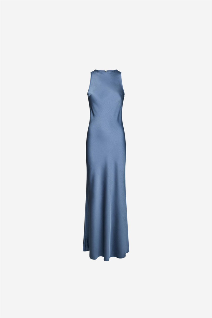Celinie Heavy Sateen Dress Smoke Blue