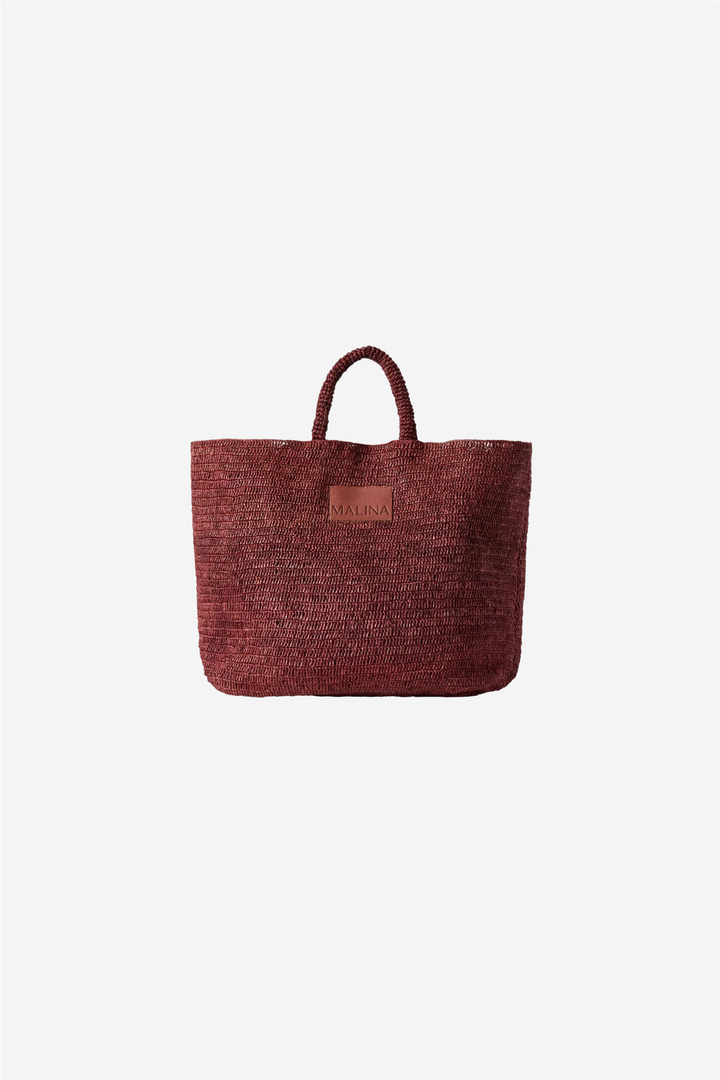 Elsya Raffia Tote Bag Terracotta