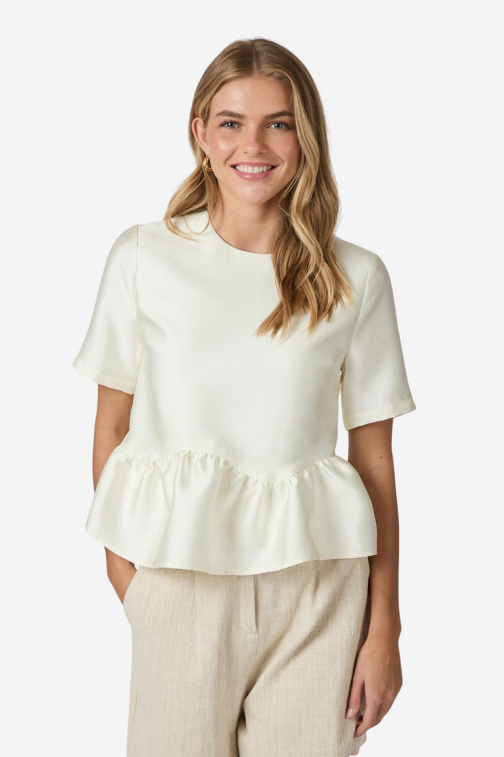 Alva Dull Satin Blouse Ivory