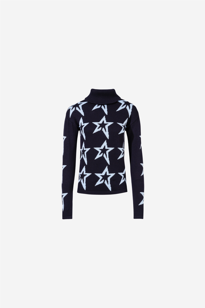 Star Dust Sweater Dark Charcoal Blue/Bluebird Star