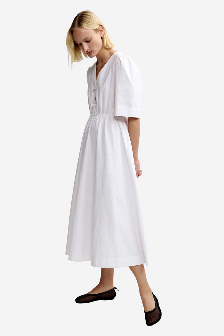 Monica Linen Dress White