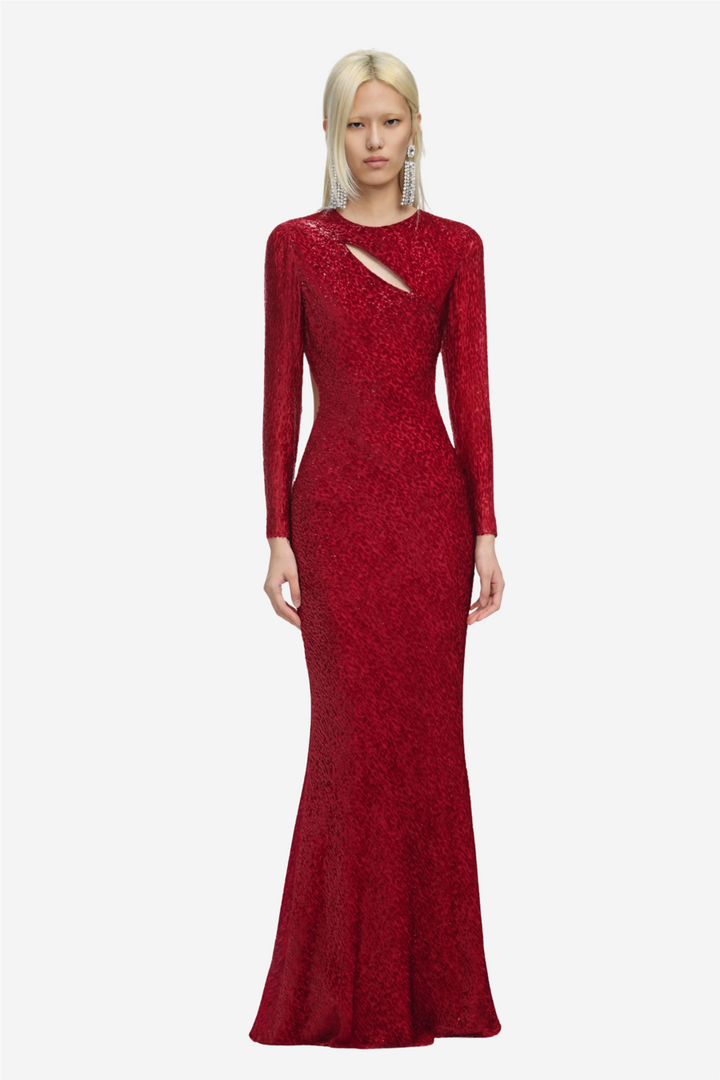 Red Fil Coupe Maxi Dress