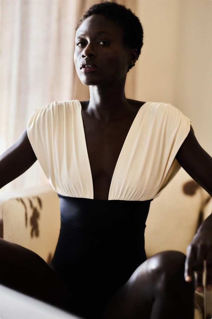 Monceau 1 Piece Swimsuit Cream & Black