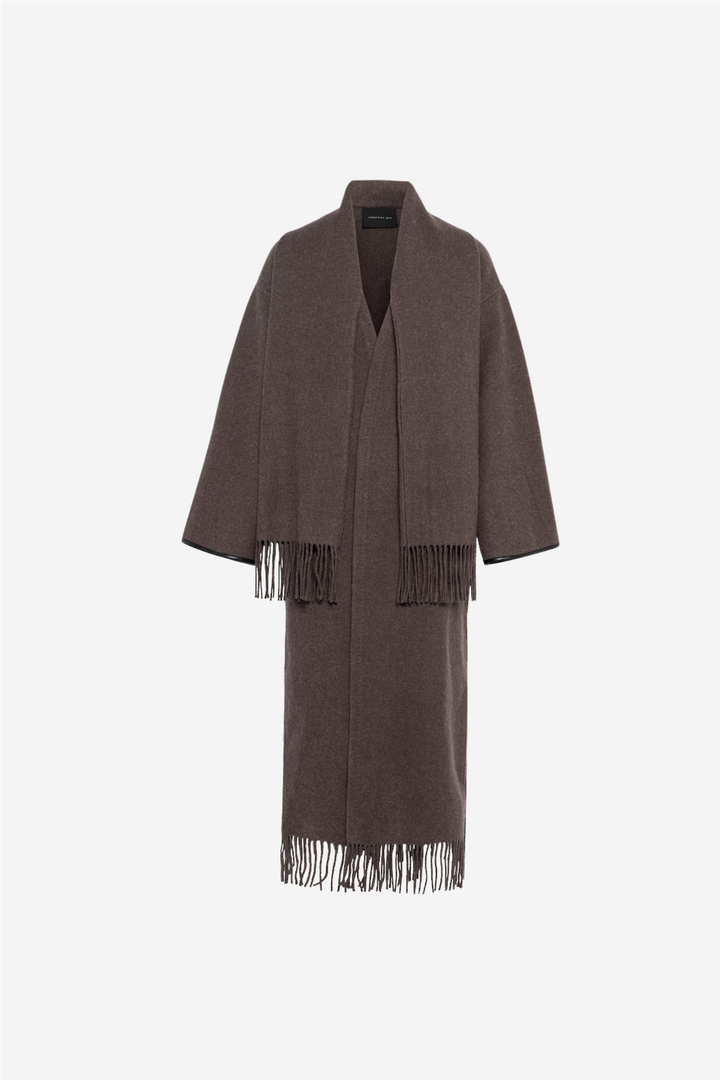 Eliza Lambswool Coat Brown Mel