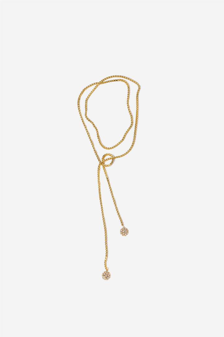 Crystal Sphere Tie Gold