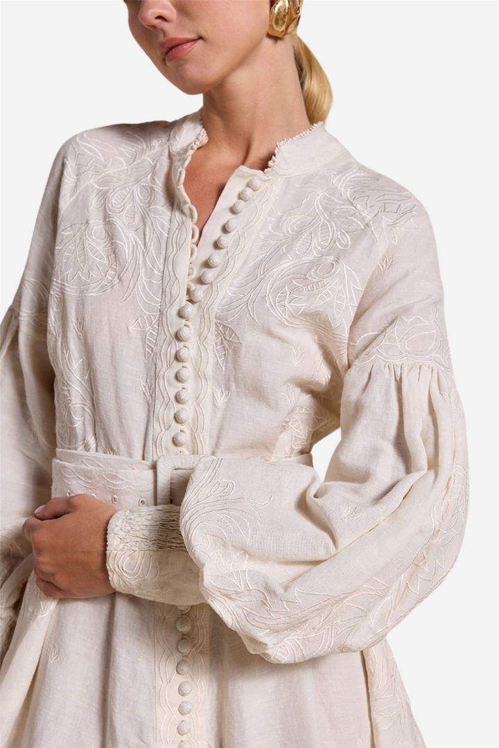 Berite Short Dress Antique White