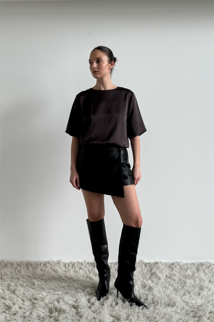 Rue skirt leather black