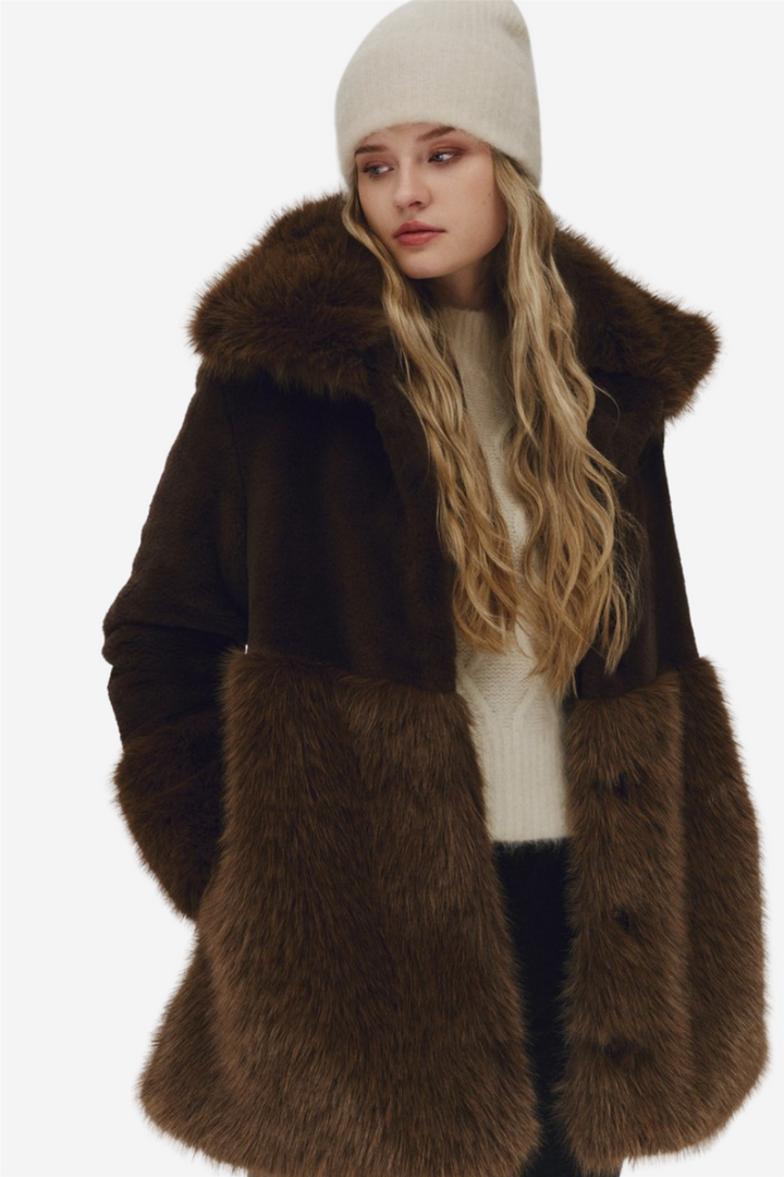Anna Fake Fur Jacket Dark Brown