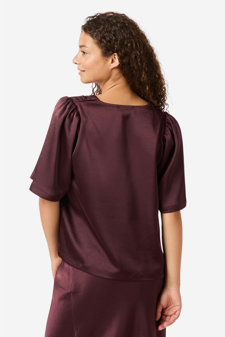 Largo Heavy Sateen Blouse Burgundy