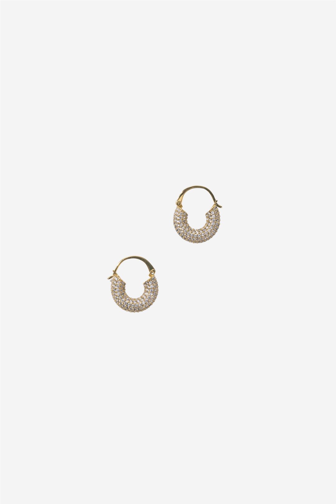 Tiny Diamond Hoops Gold