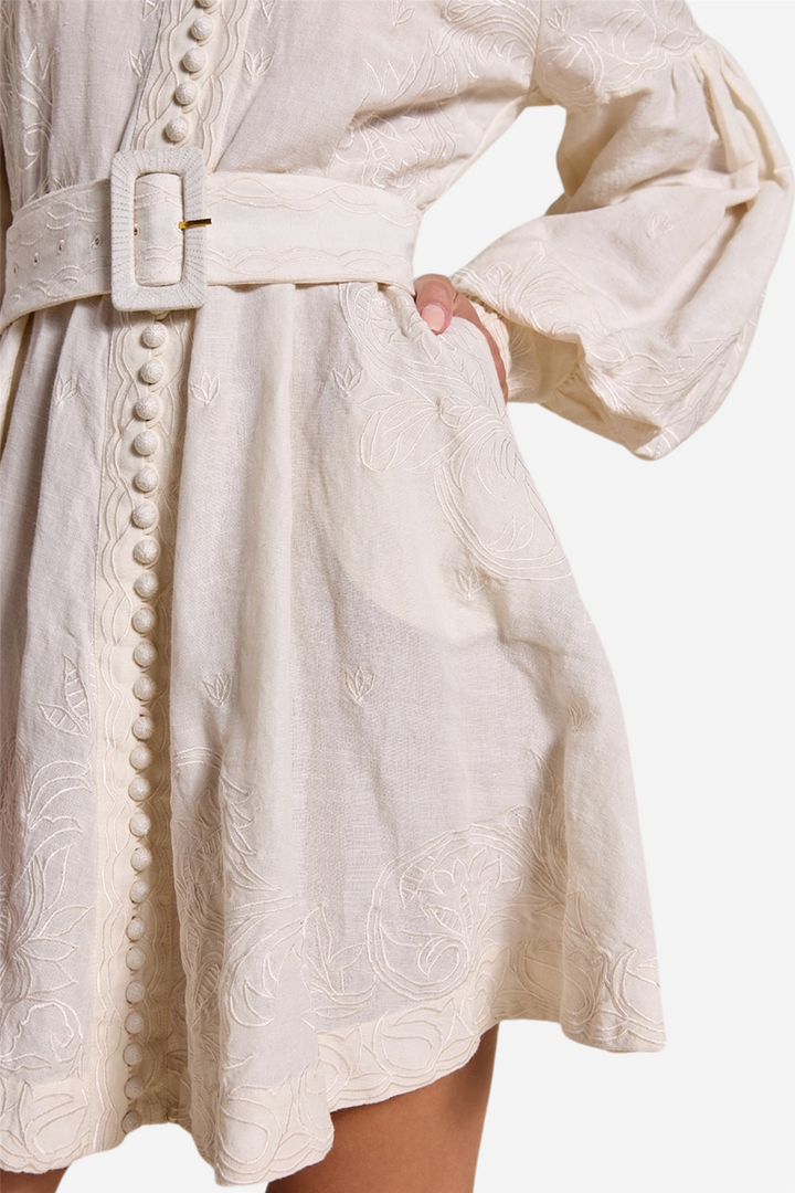Berite Short Dress Antique White