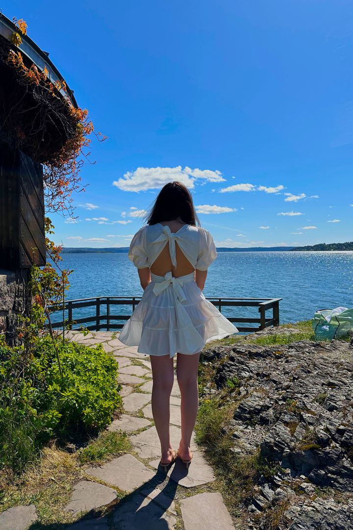 Poplin Mini Dress White