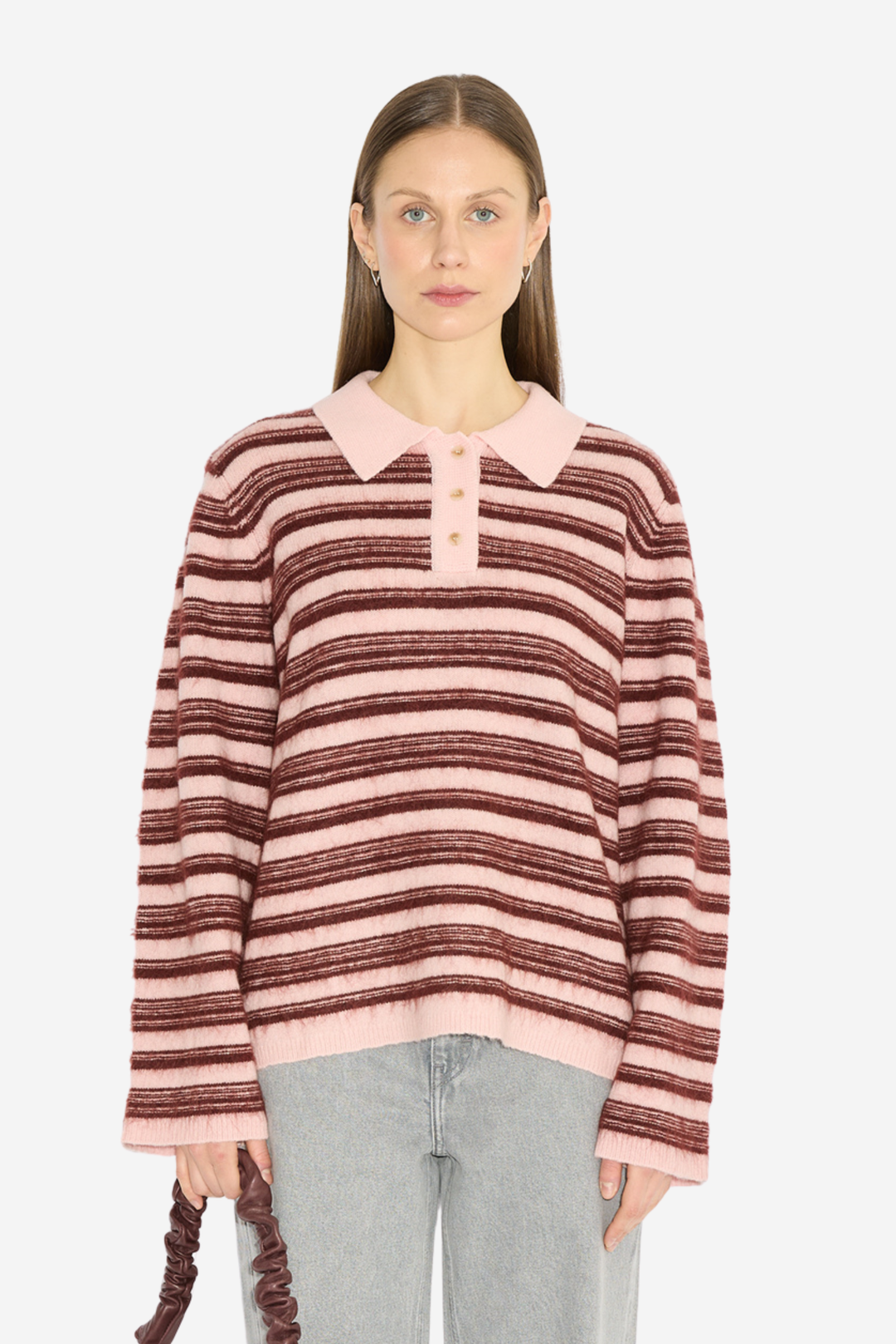 Olivia Wool Polo Lt. Pink Mix