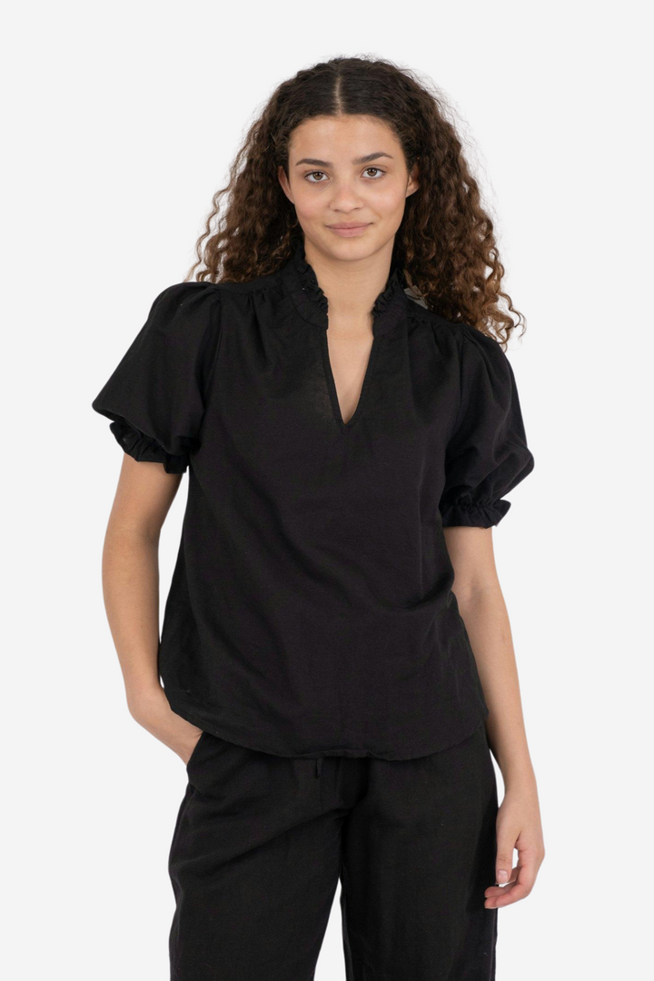 Odesa Linen Blouse Black
