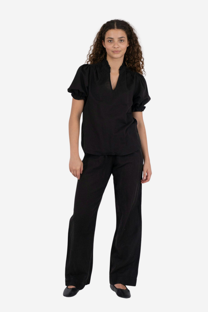 Odesa Linen Blouse Black