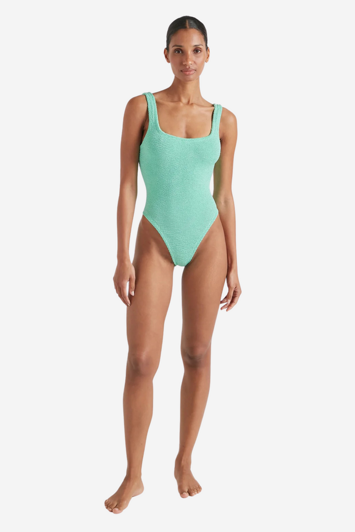 Square Neck Swim Metallic Mint