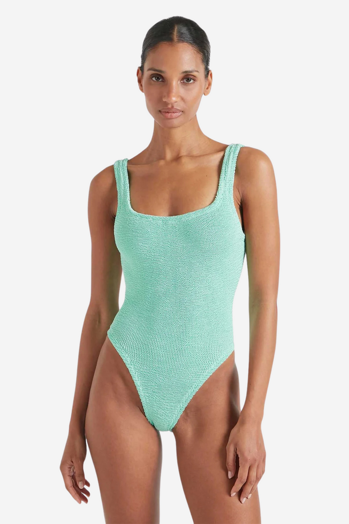 Square Neck Swim Metallic Mint
