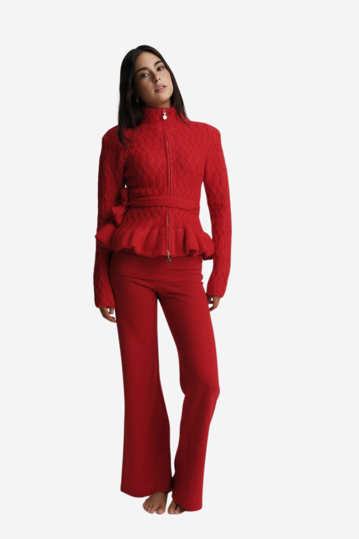 Lene Alpaca Cardigan Bright Red