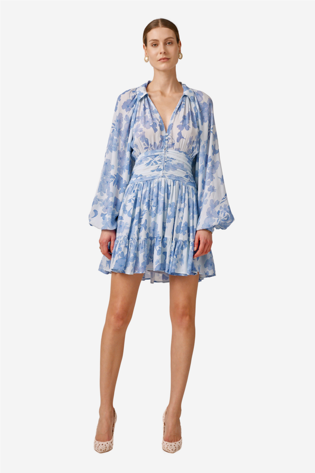 Chiffon Mini Dress Skye Blue