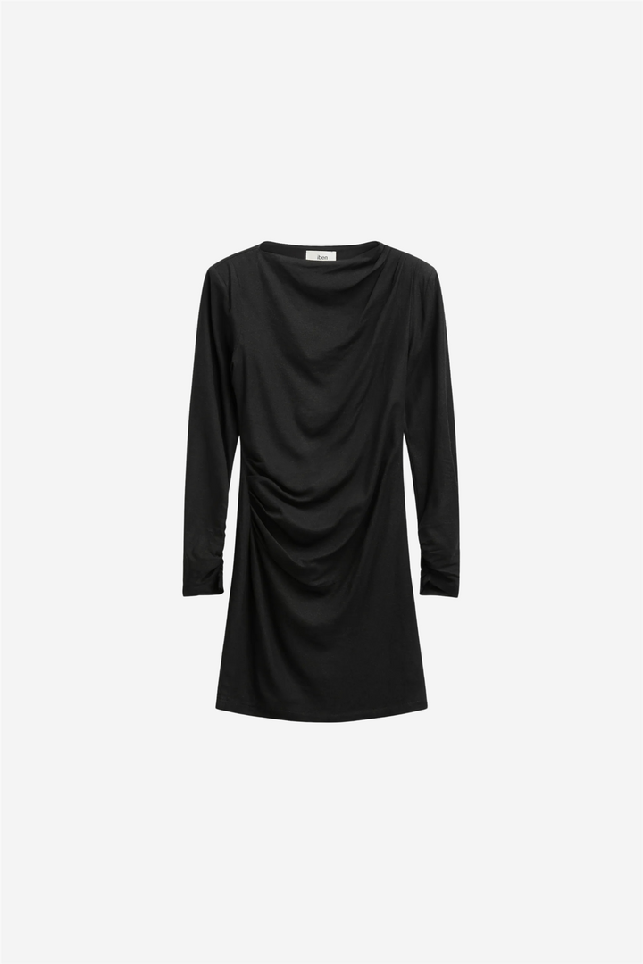 SHINE LINEN DRESS BLACK