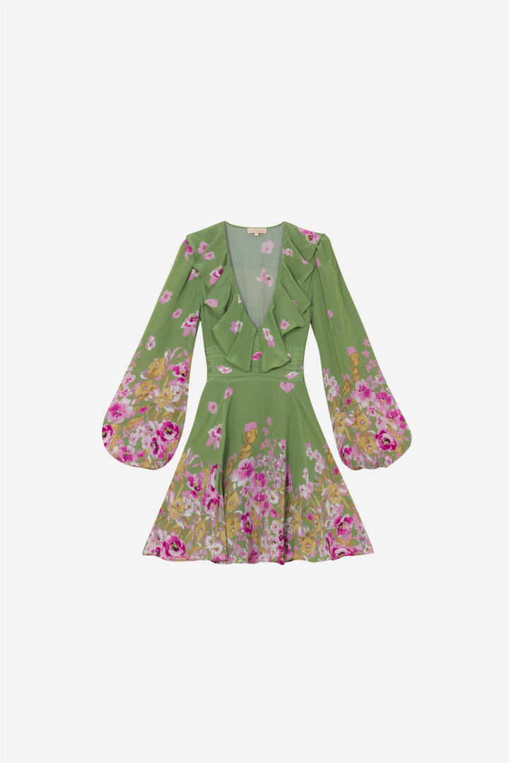 Crepe Shirt Dress Green Field