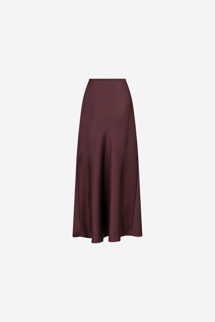 Vicky Heavy Sateen Skirt Burgundy