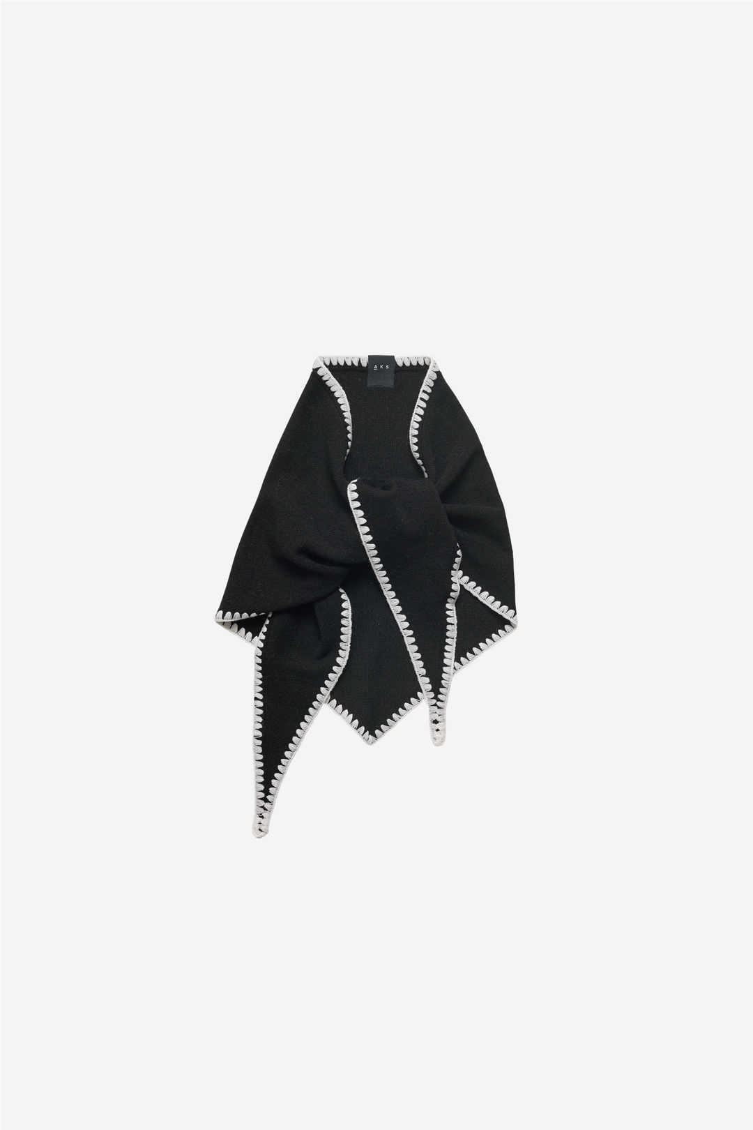 Mina Stiched Merino Scarf Black