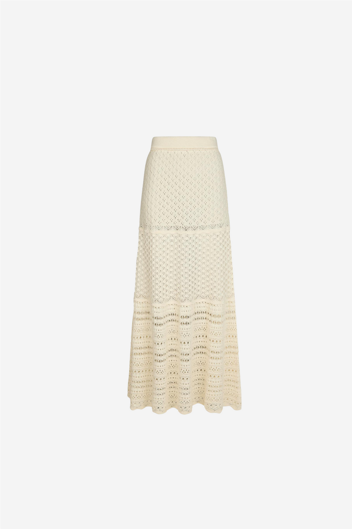 Pillina Crochet Knit Skirt Creme