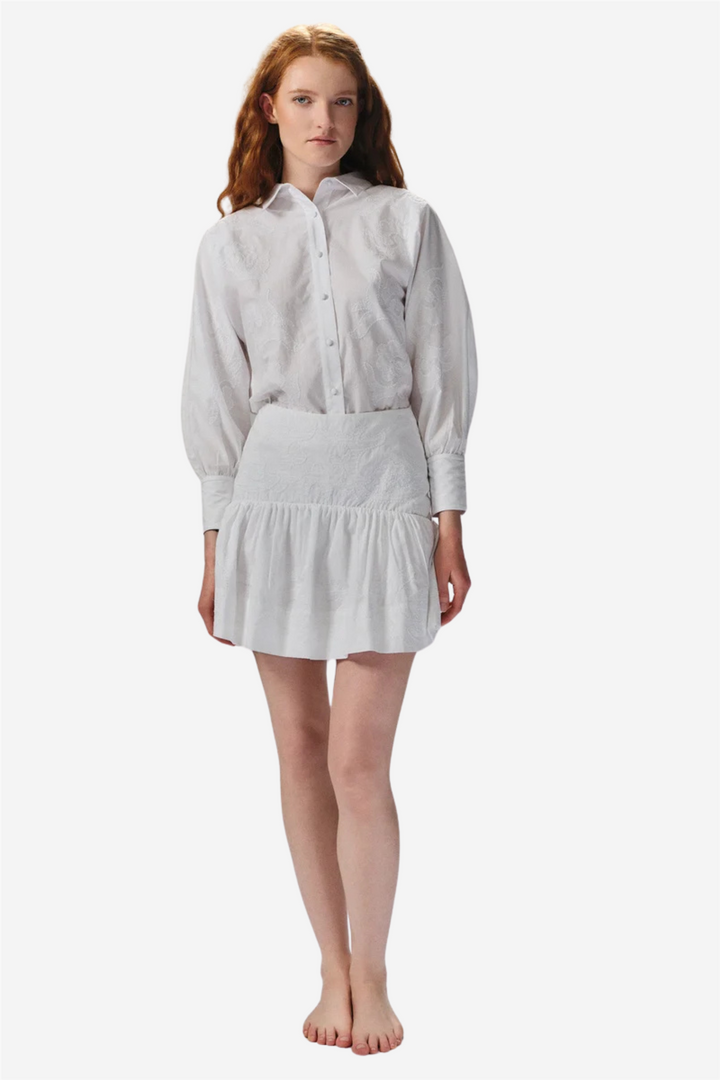 Anya Embroidery Skirt White