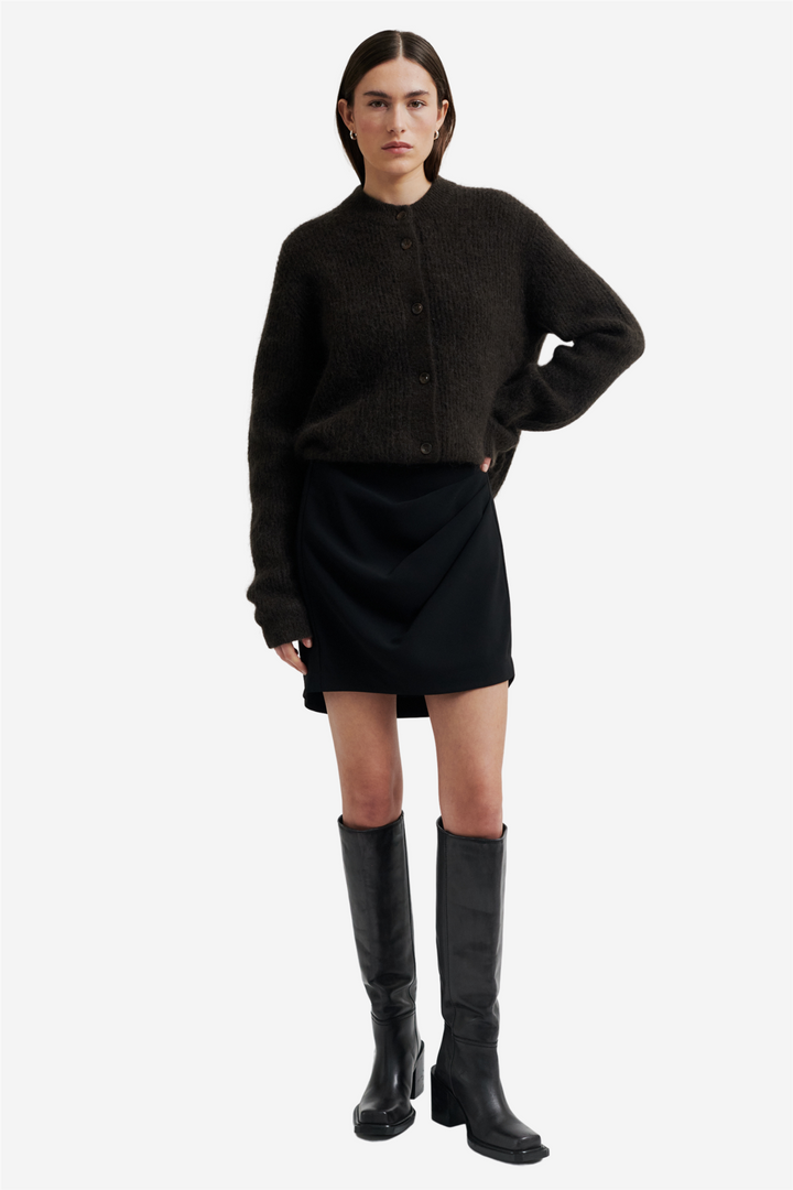 Brook Knit Rib Cardigan Mulch