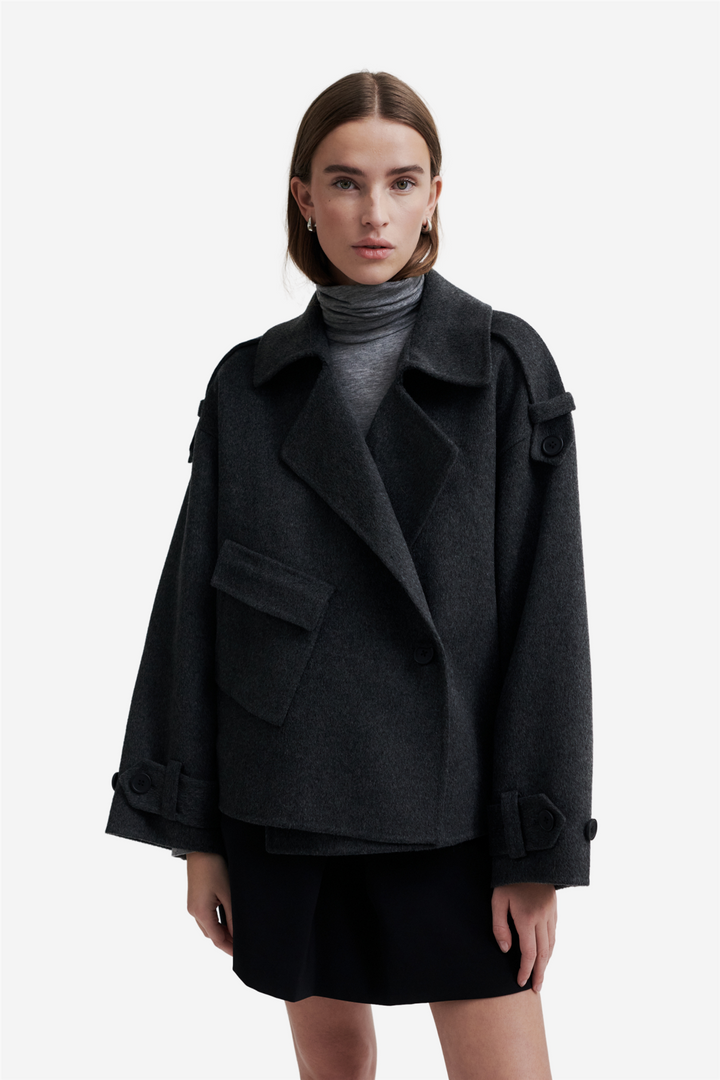 Walance Short Jacket Dark Gray Melange