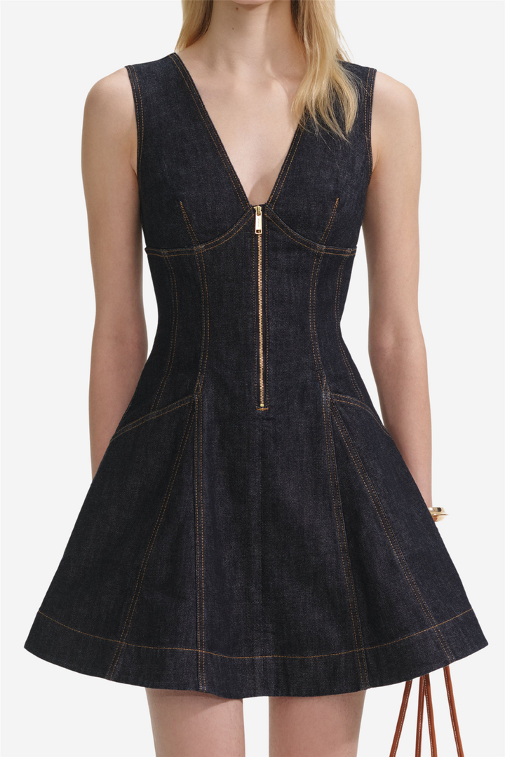 Indigo Denim Mini Dress Blue