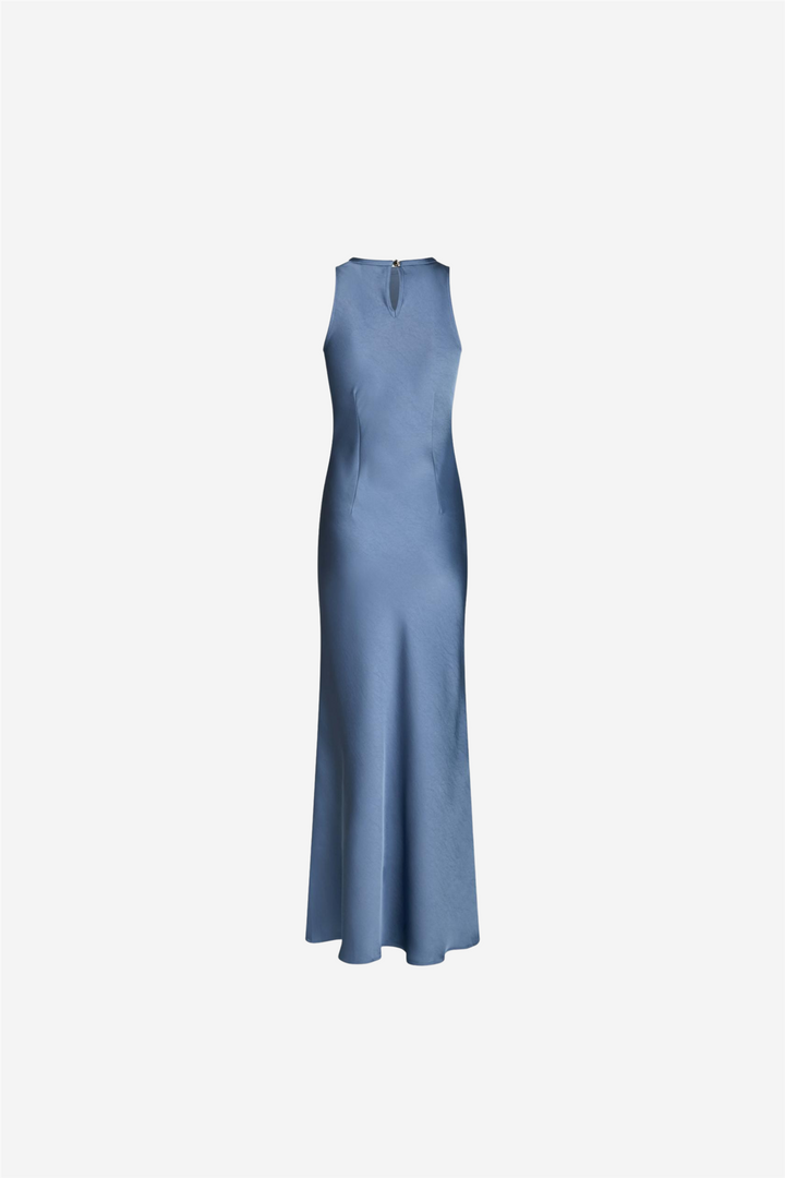 Celinie Heavy Sateen Dress Smoke Blue