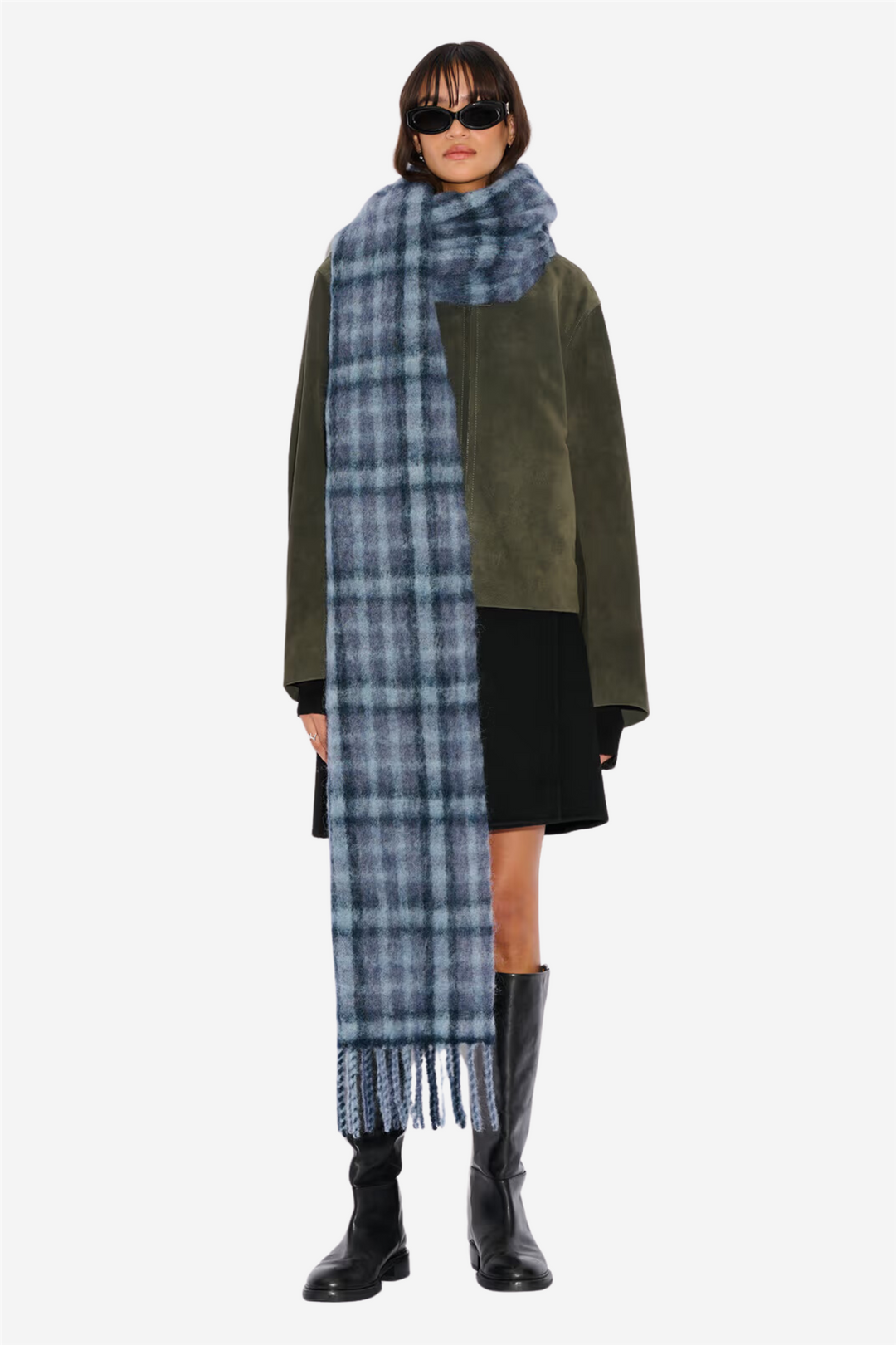 Fresia Scarf Blue Check