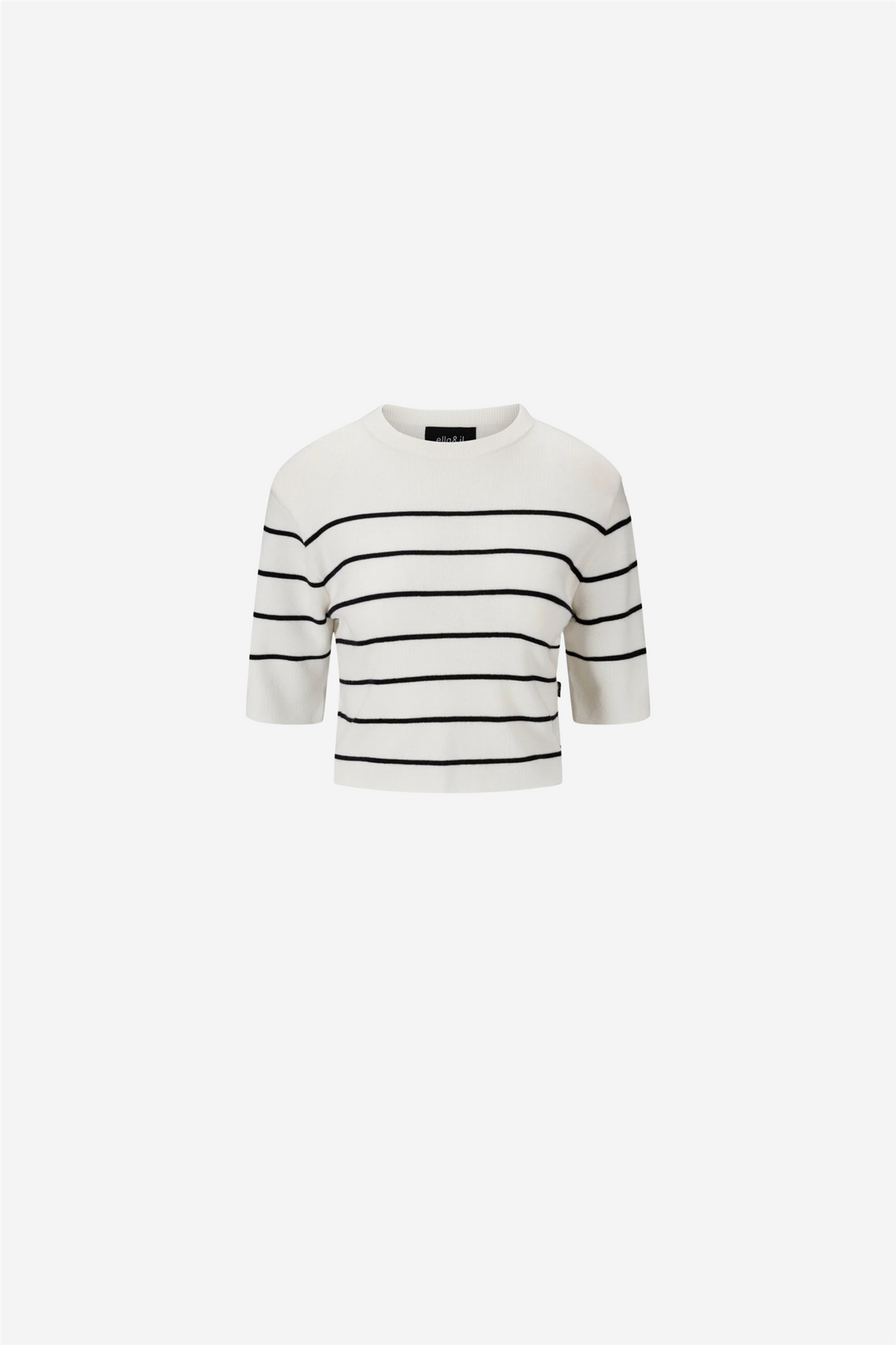 Una Stripe Merino Tee White