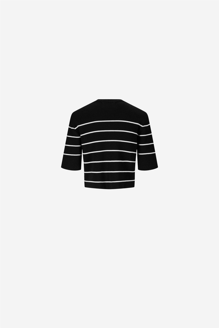Una Stripe Merino Tee Navy