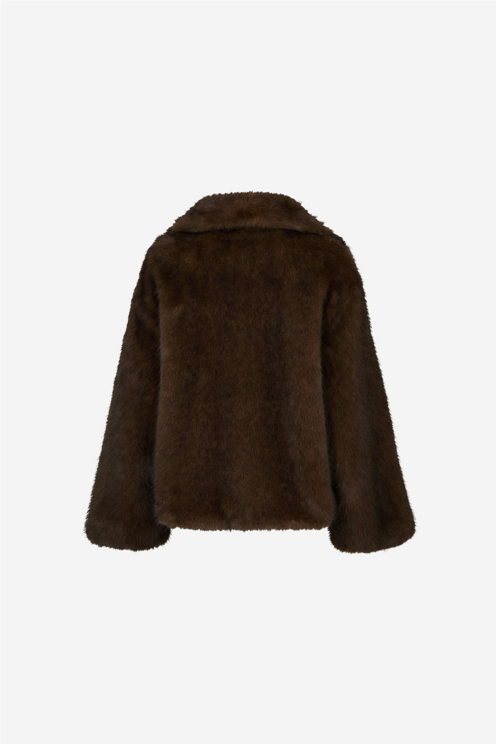 Stephanie Faux Fur Jacket Brown
