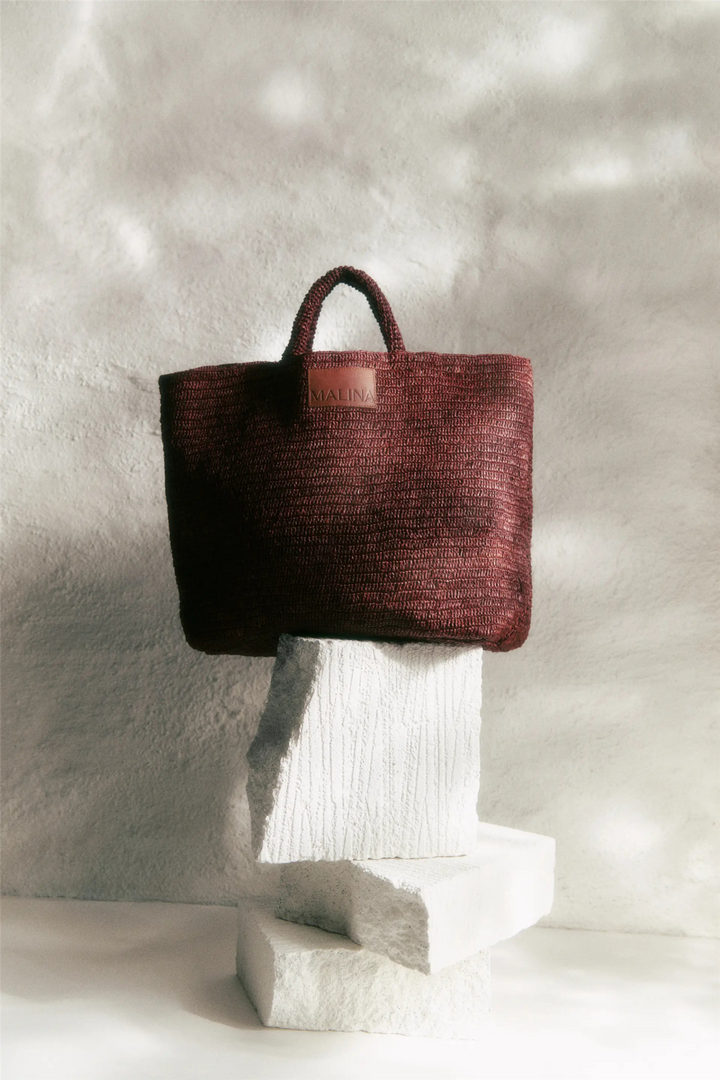 Elsya Raffia Tote Bag Terracotta