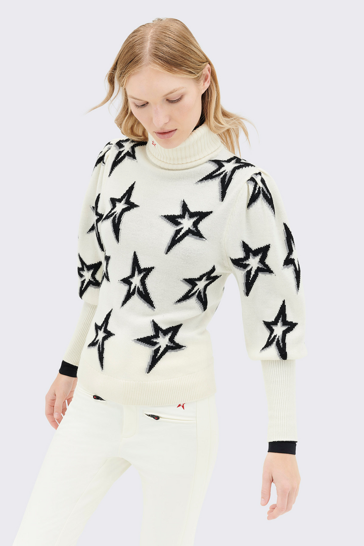 Star Dust Balloon Sleeve Sweater Snow White Star Dust