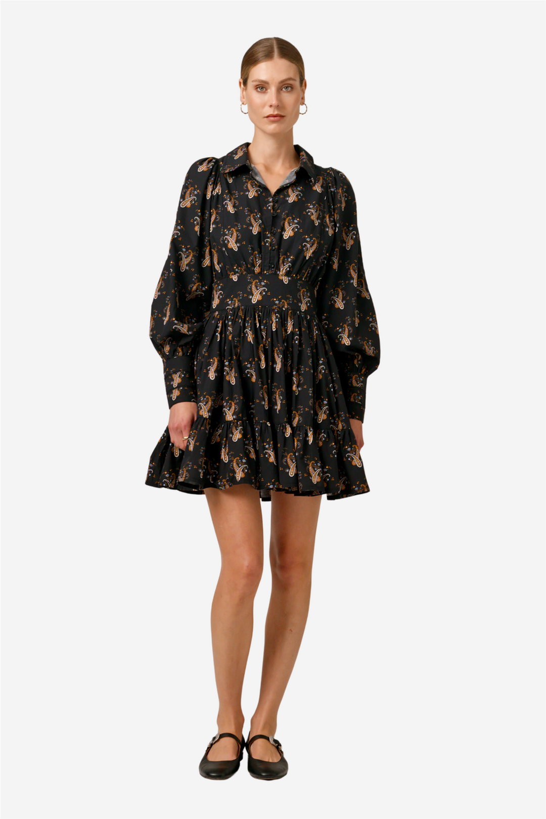 Poplin Mini Dress Midnight Paisley
