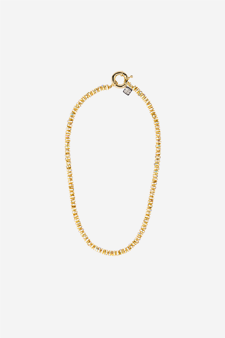 Skinny Diamond Necklace Gold 45