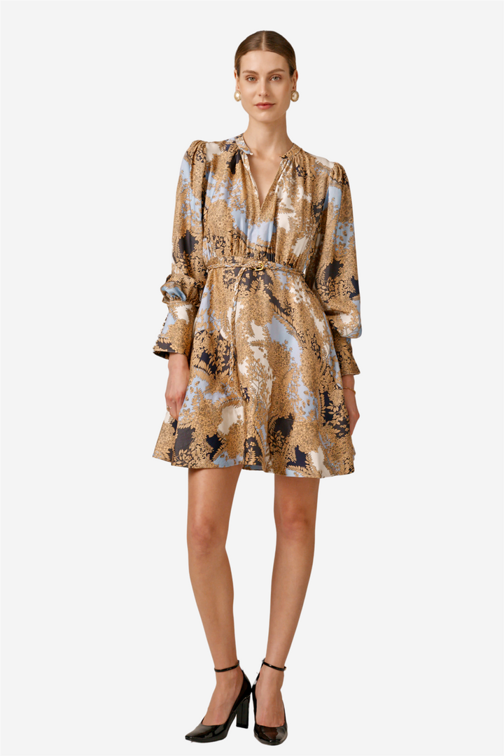 Striped Belt Dress Blue Field