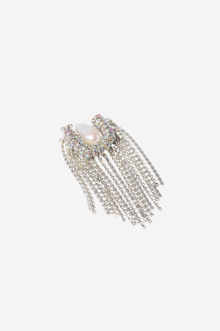 Octopus Fringe Brooch Silver