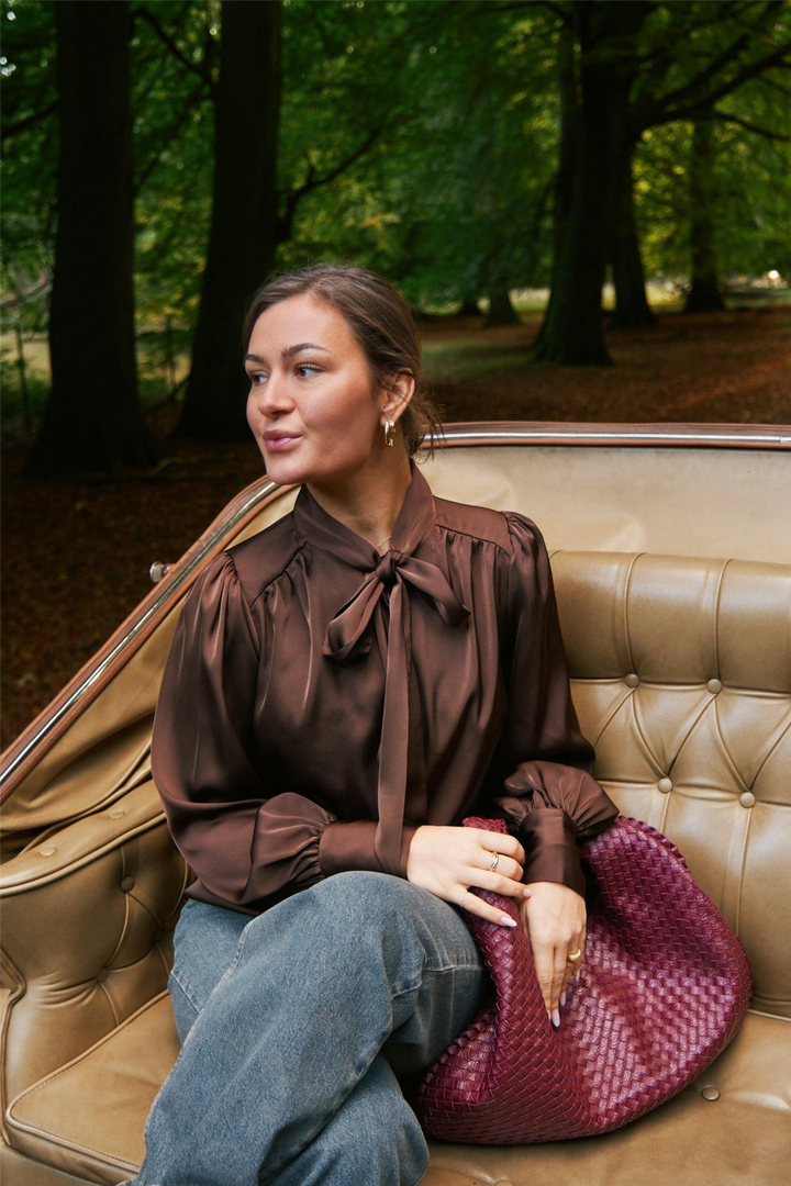 Jaz Bow Bloouse Brown