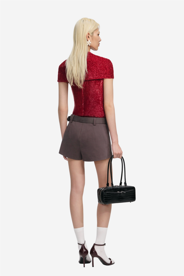 Red Fil Coupe Cut Out Top