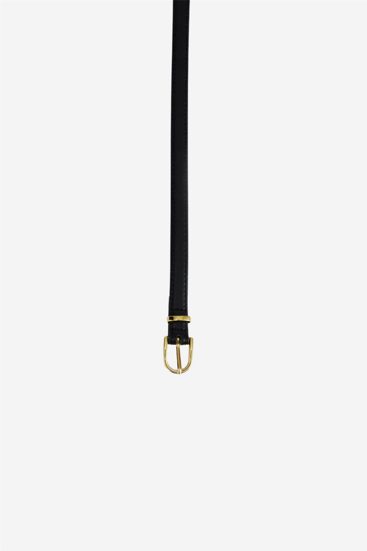 Blair Thin Leather Belt Black