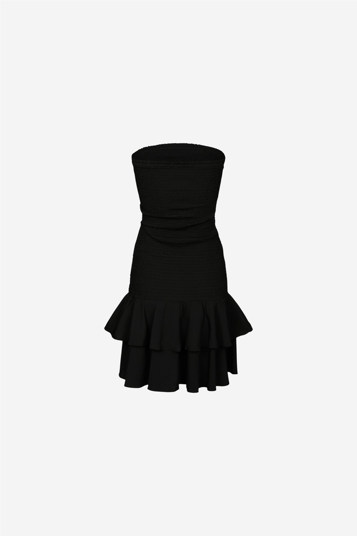 Mikka Solid Smock Dress Black