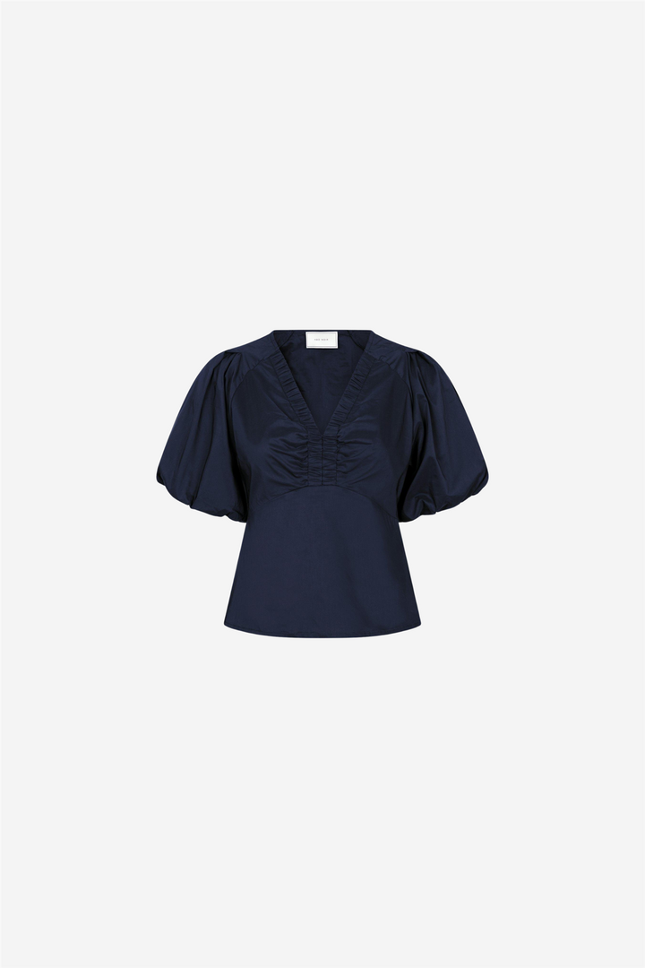 Irina Poplin Blouse Navy