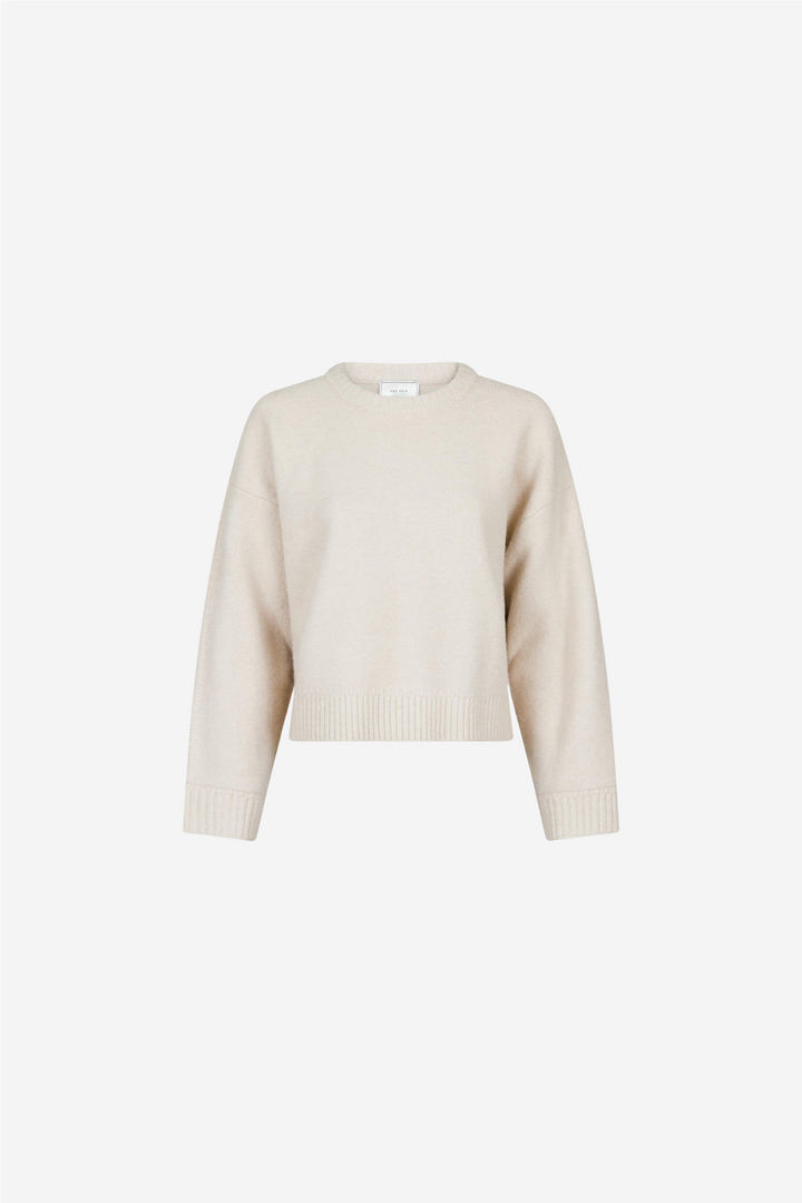 Detri Solid Knit Bloouse Ivory